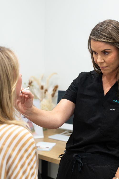Face Fit Therapist with Patient