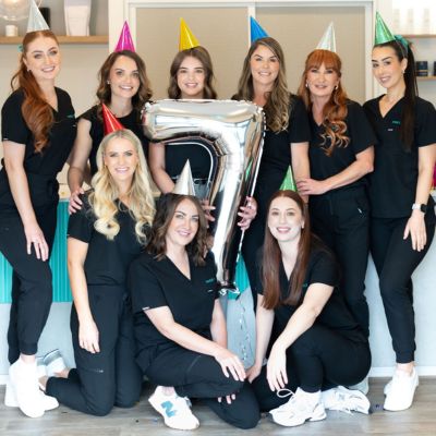 Face Fit team celebrating 7th birthday