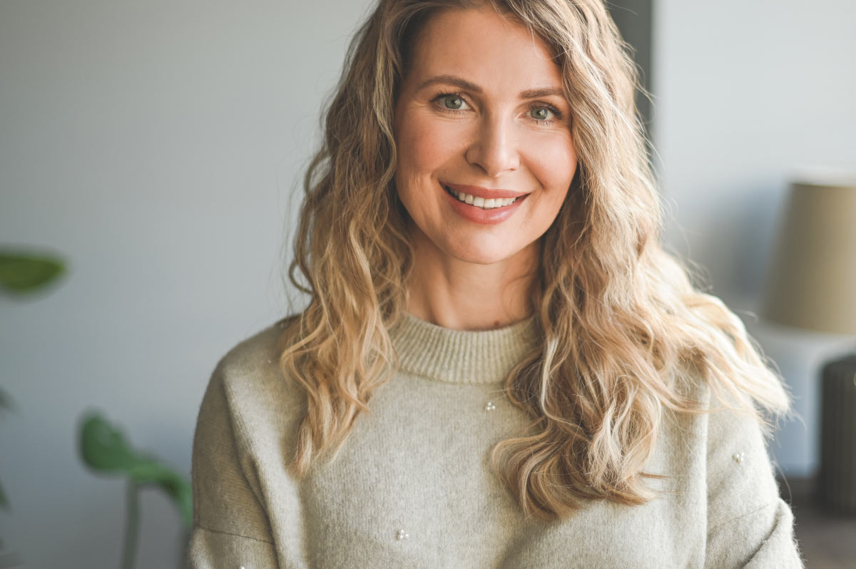 Smiling woman head shot
